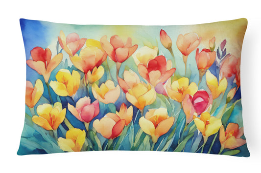 Buy this Freesias in Watercolor Throw Pillow