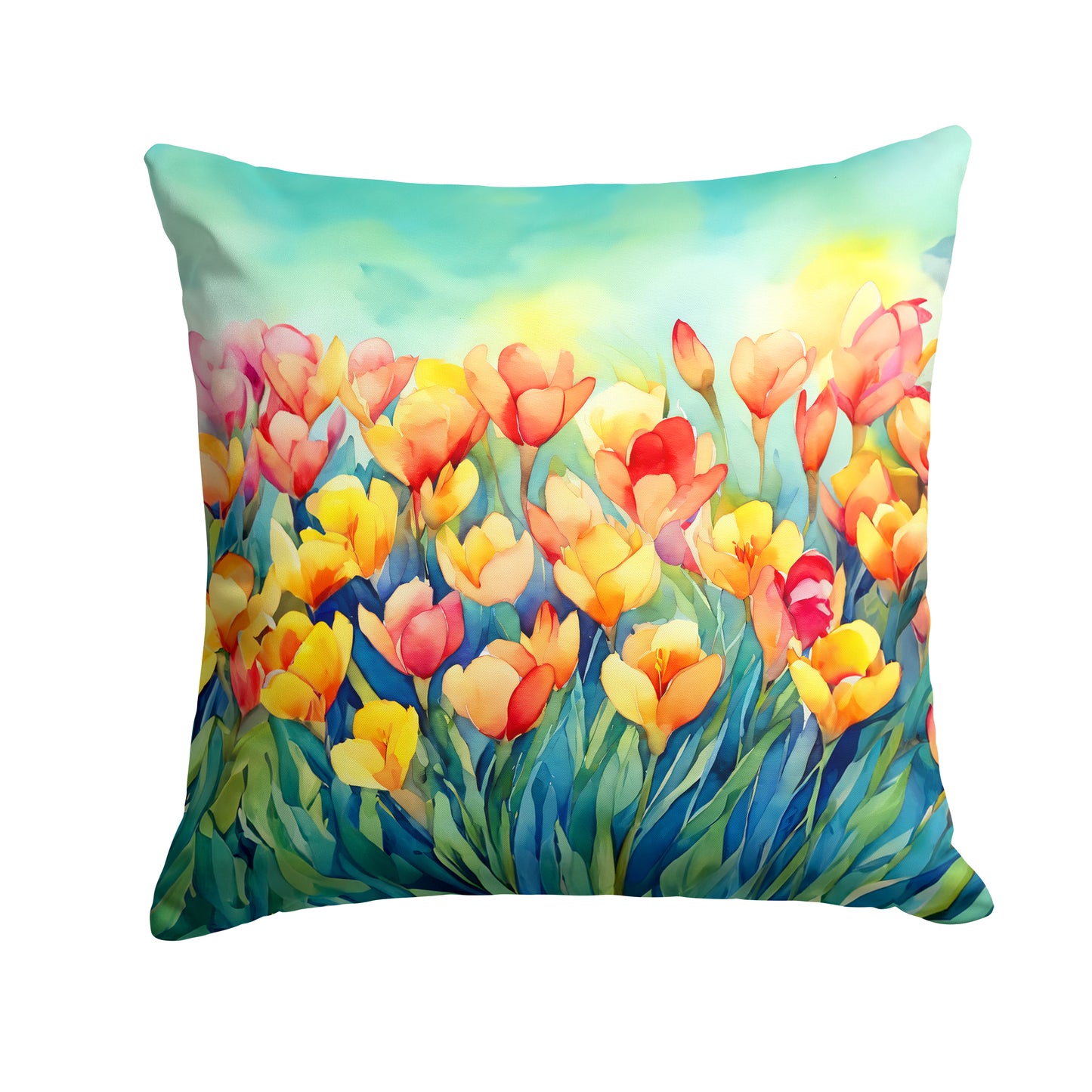 Buy this Freesias in Watercolor Throw Pillow