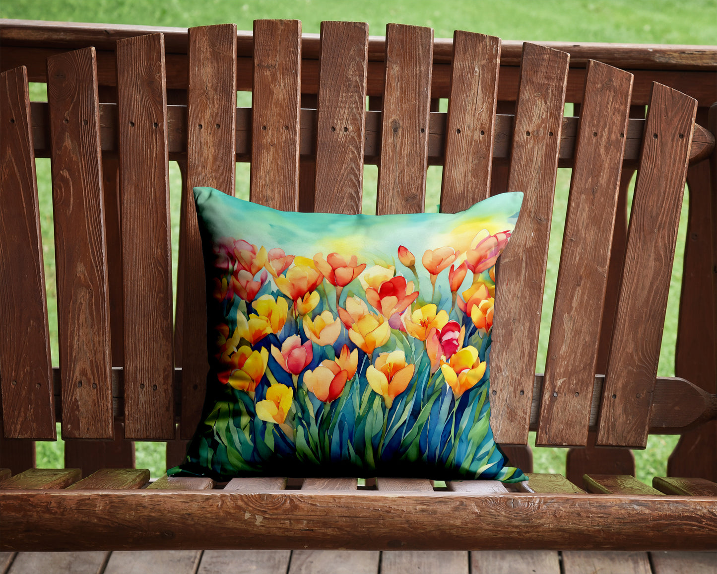 Freesias in Watercolor Throw Pillow