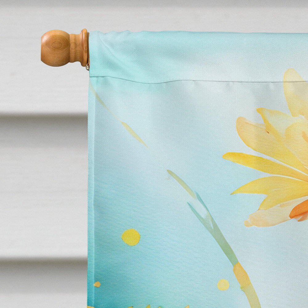 Gerbera Daisies in Watercolor House Flag