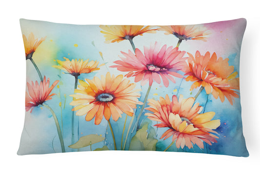 Buy this Gerbera Daisies in Watercolor Throw Pillow