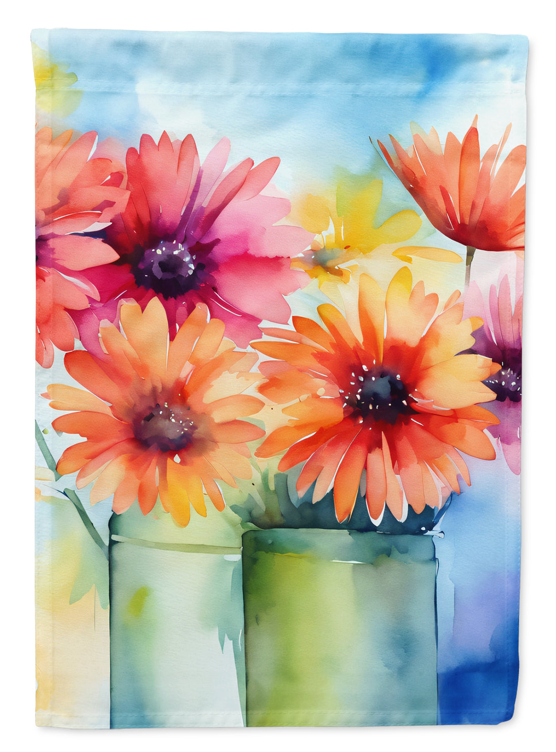 Buy this Gerbera Daisies in Watercolor House Flag