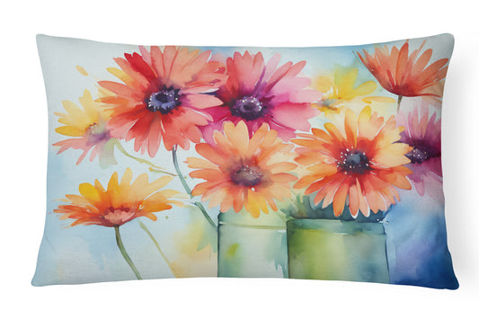 Buy this Gerbera Daisies in Watercolor Throw Pillow