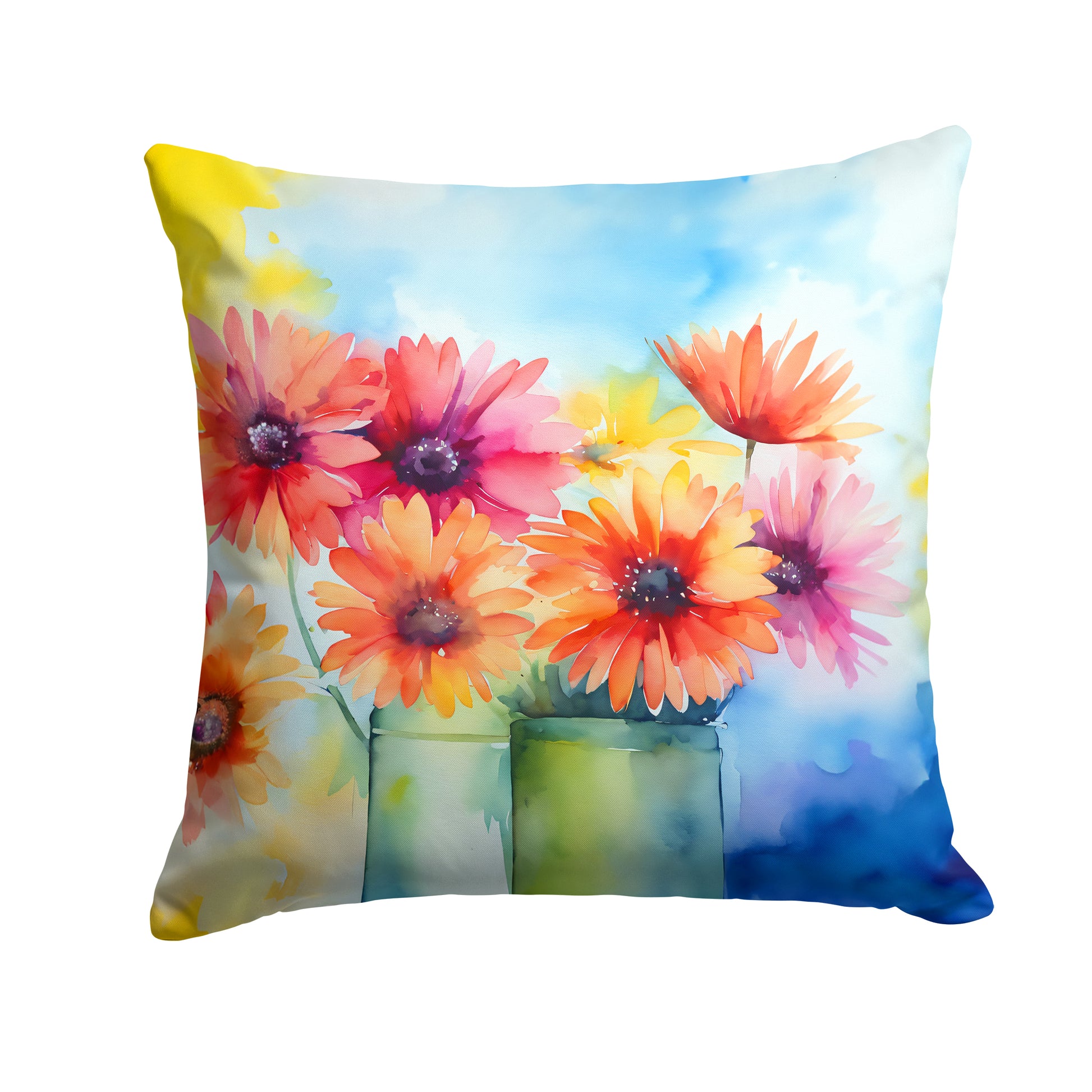 Buy this Gerbera Daisies in Watercolor Throw Pillow