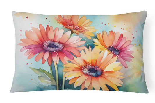 Buy this Gerbera Daisies in Watercolor Throw Pillow