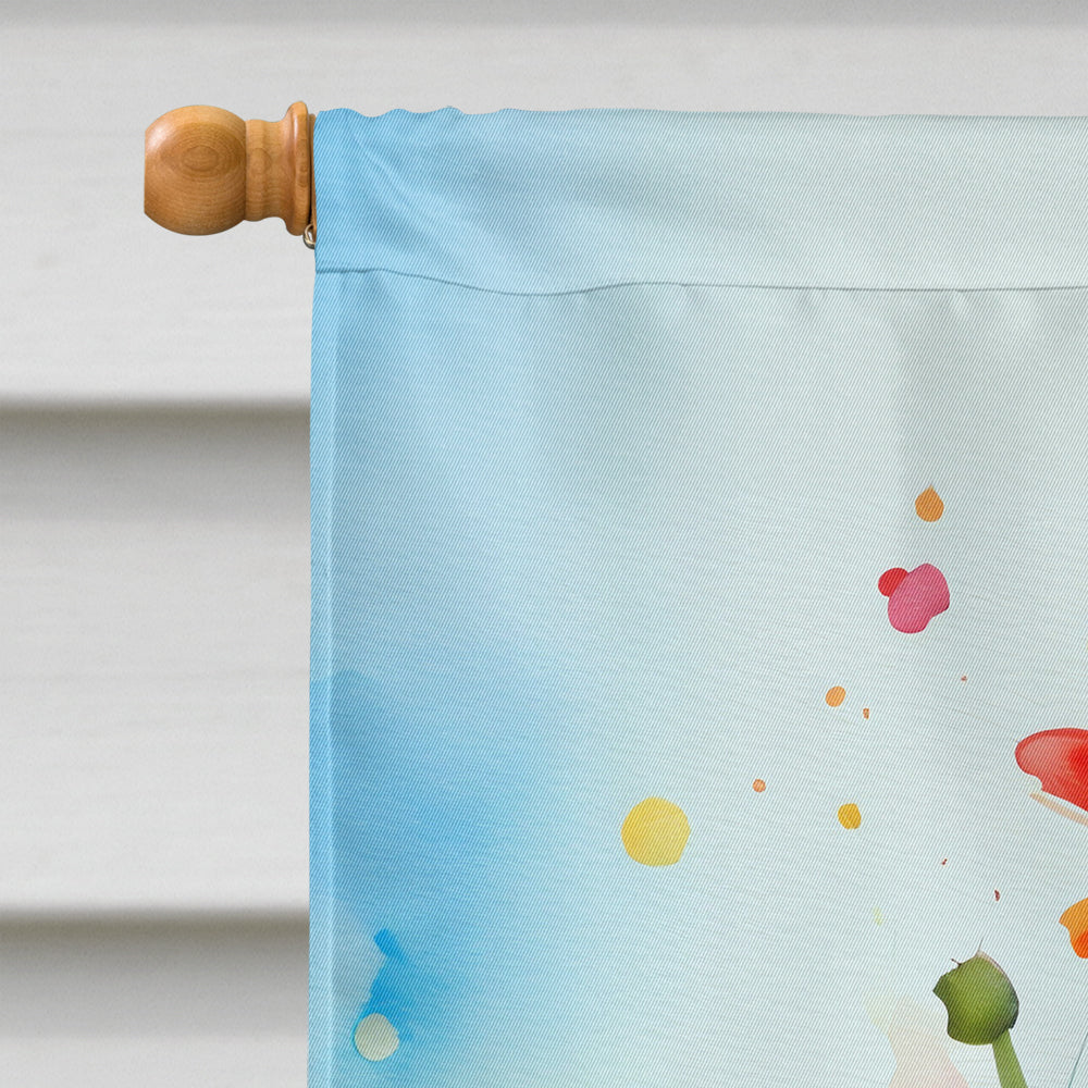 Gerbera Daisies in Watercolor House Flag