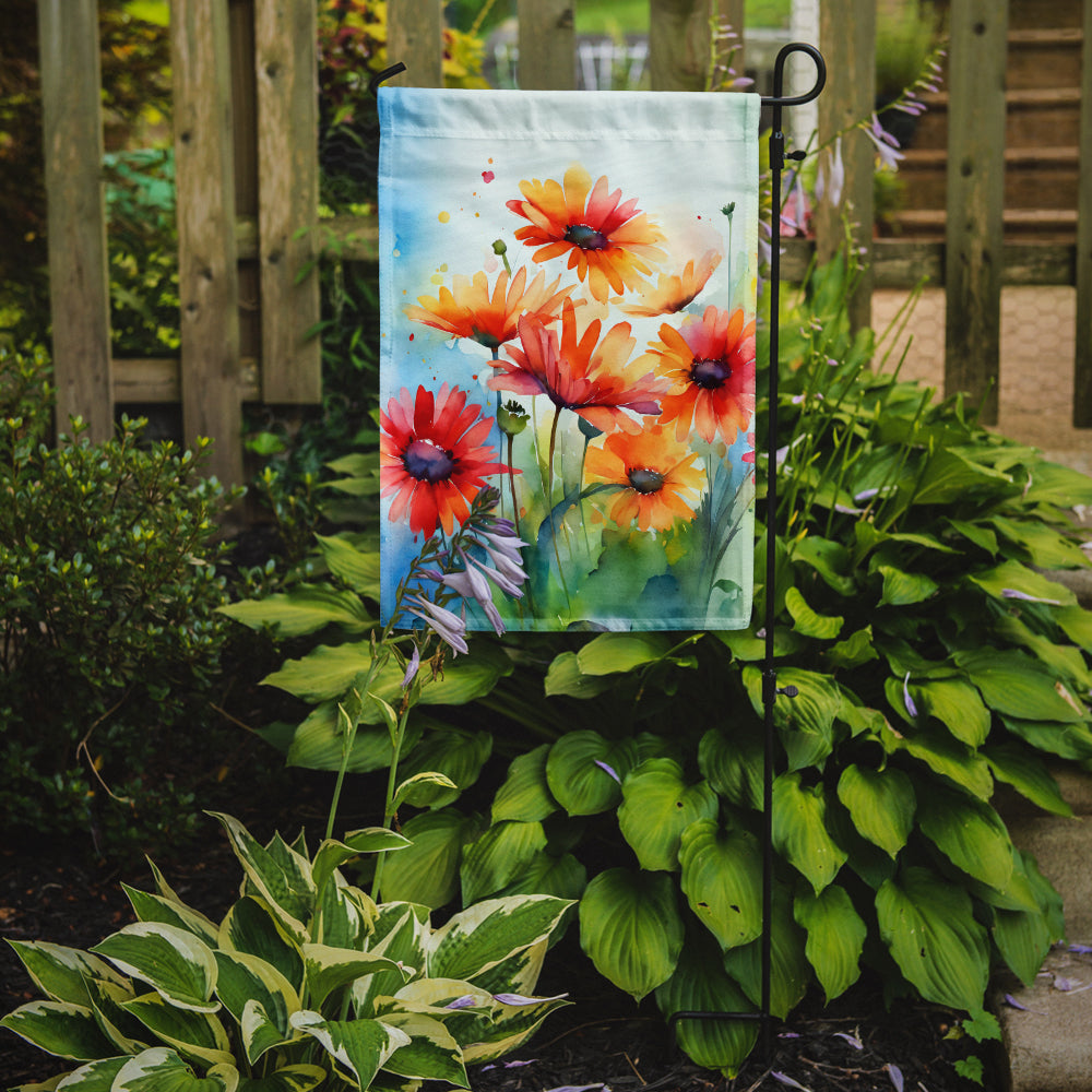 Gerbera Daisies in Watercolor Garden Flag