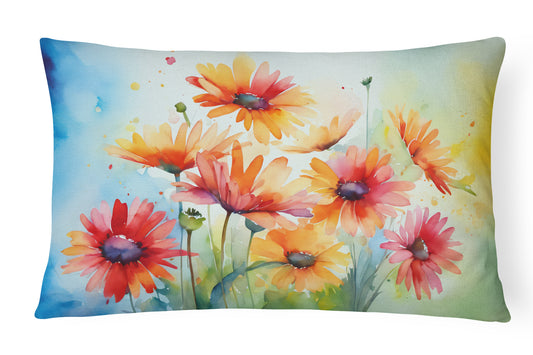 Buy this Gerbera Daisies in Watercolor Throw Pillow