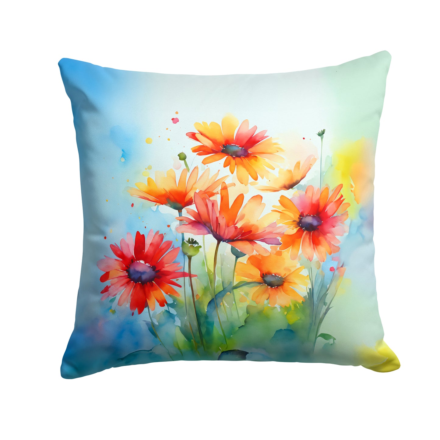 Buy this Gerbera Daisies in Watercolor Throw Pillow