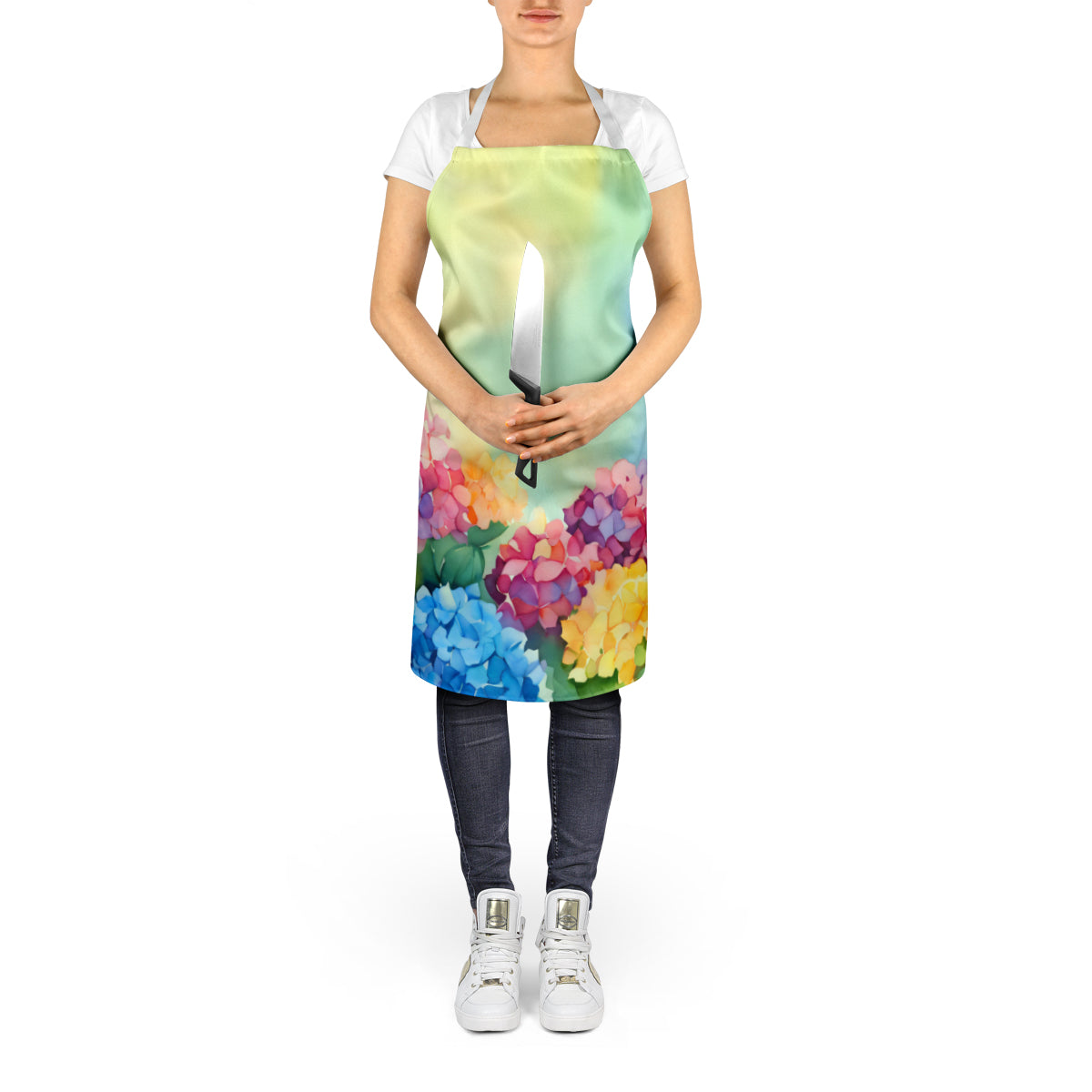 Hydrangeas in Watercolor Apron