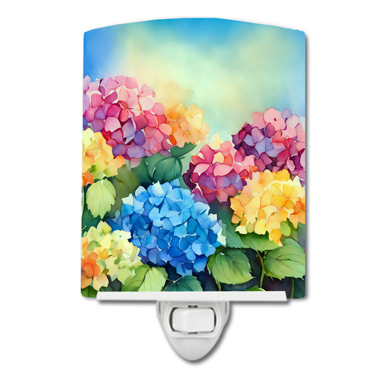 Buy this Hydrangeas in Watercolor Ceramic Night Light