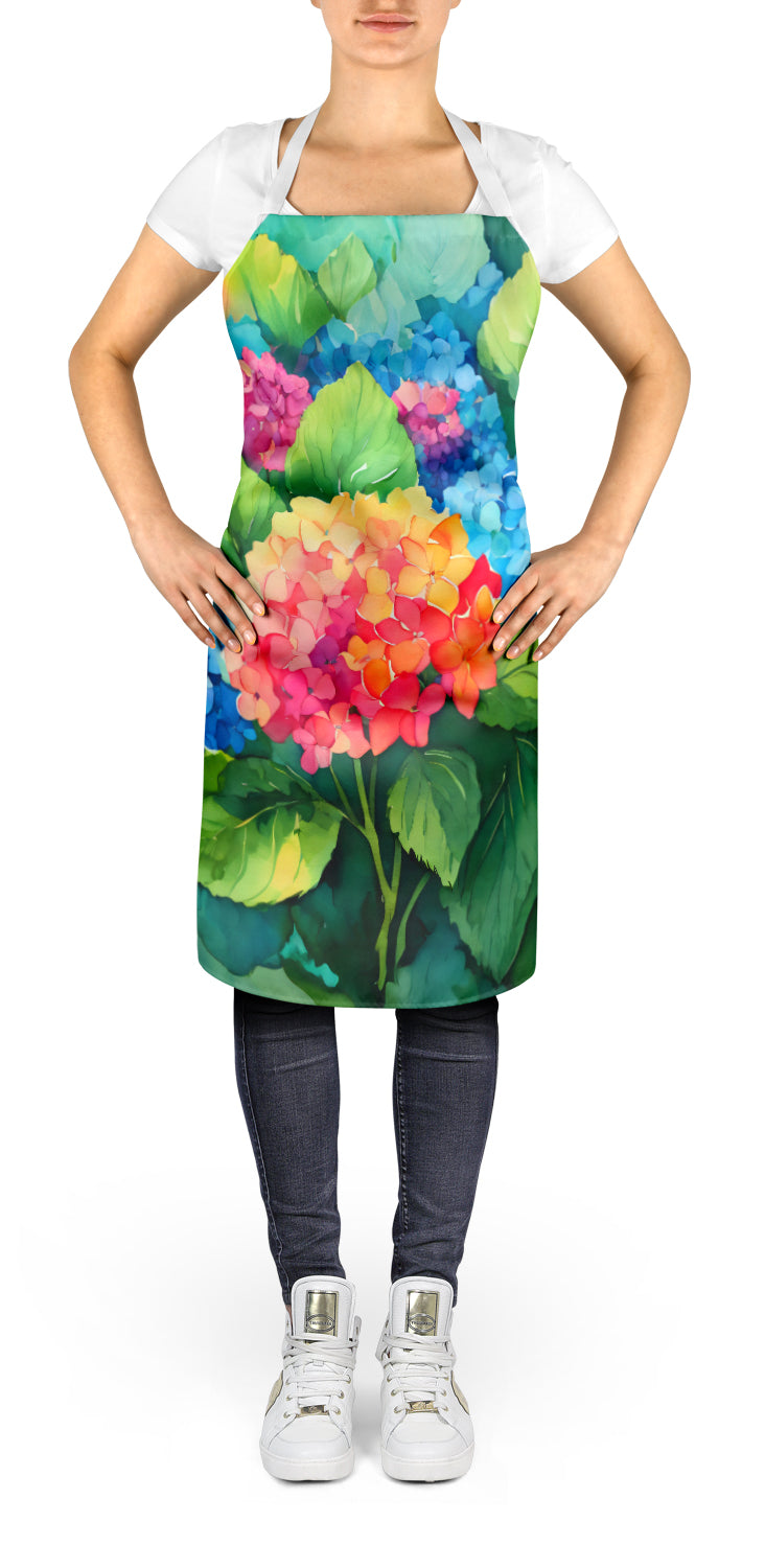 Hydrangeas in Watercolor Apron