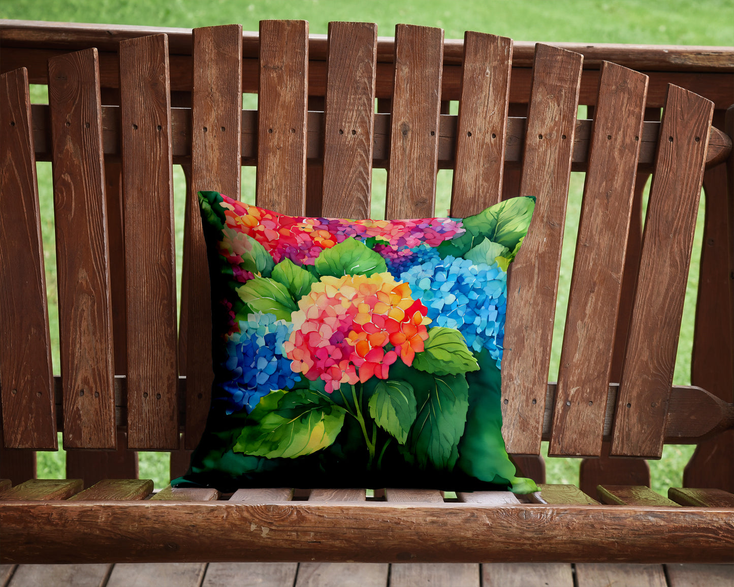 Hydrangeas in Watercolor Throw Pillow