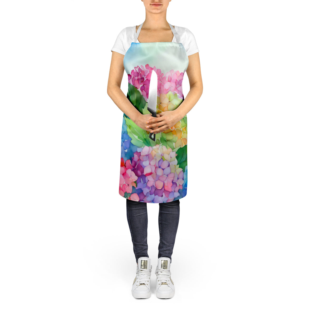 Hydrangeas in Watercolor Apron