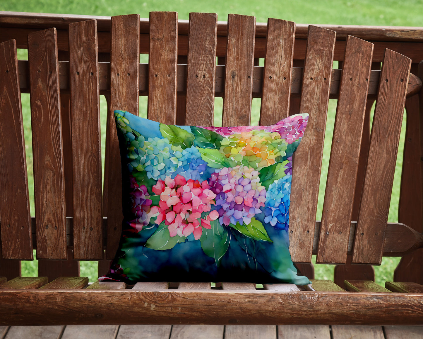 Hydrangeas in Watercolor Throw Pillow