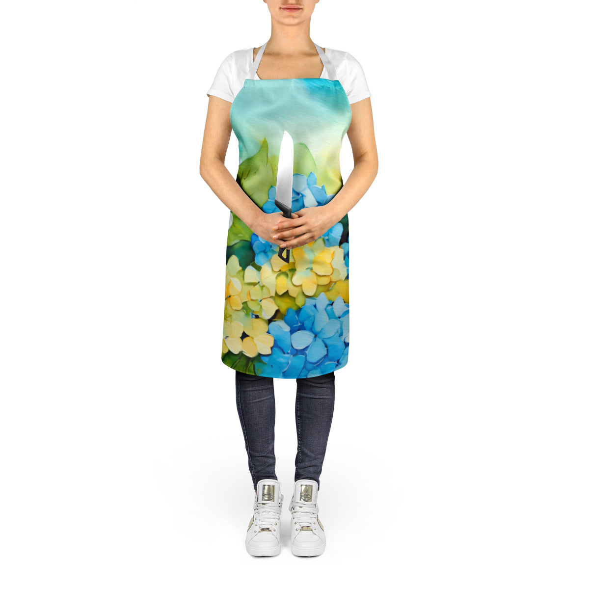 Hydrangeas in Watercolor Apron