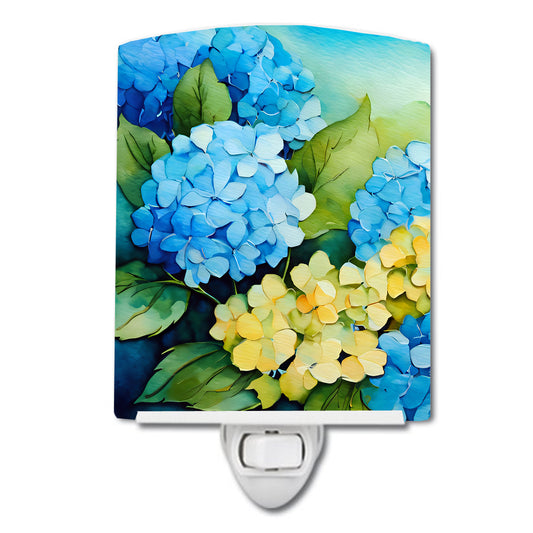 Buy this Hydrangeas in Watercolor Ceramic Night Light