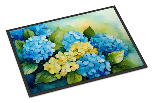 Buy this Hydrangeas in Watercolor Doormat