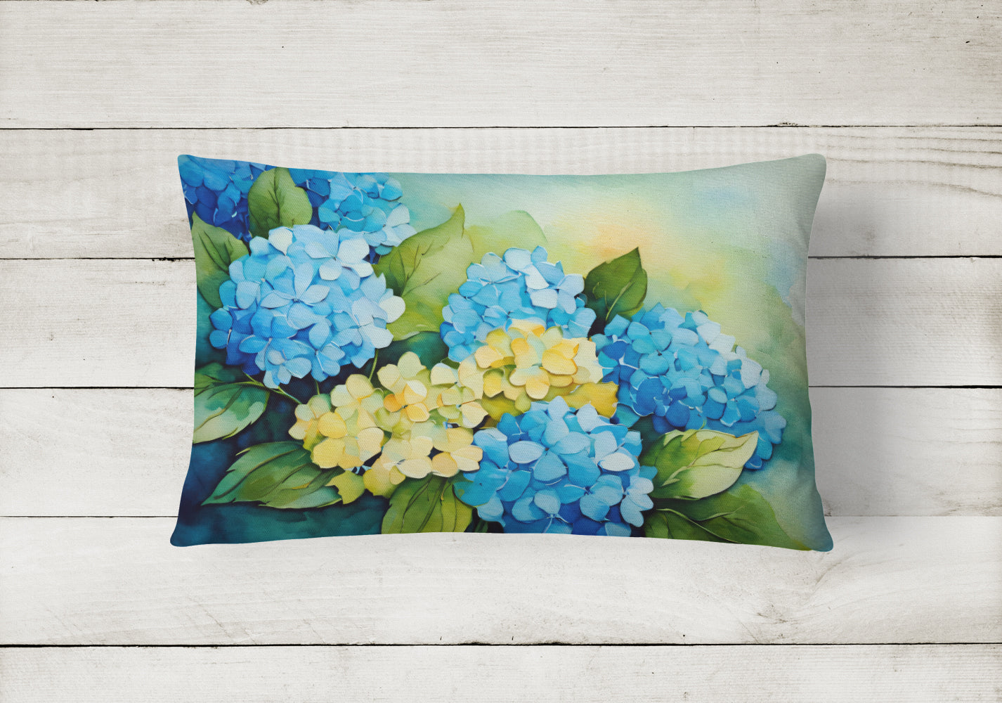 Hydrangeas in Watercolor Throw Pillow