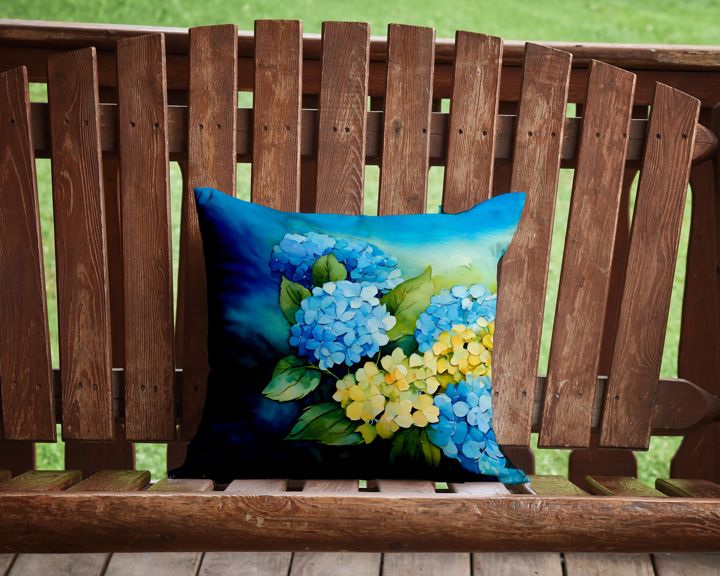 Hydrangeas in Watercolor Throw Pillow