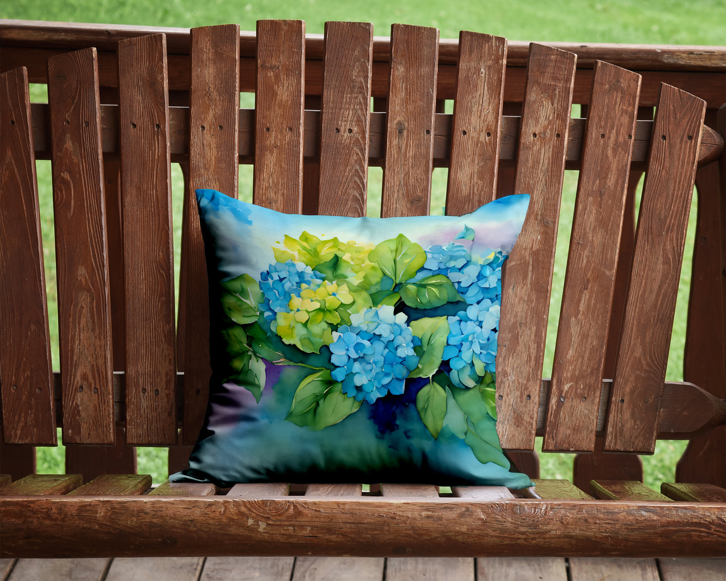 Hydrangeas in Watercolor Throw Pillow