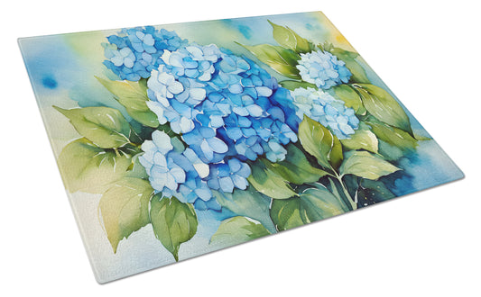 Buy this Hydrangeas in Watercolor Glass Cutting Board