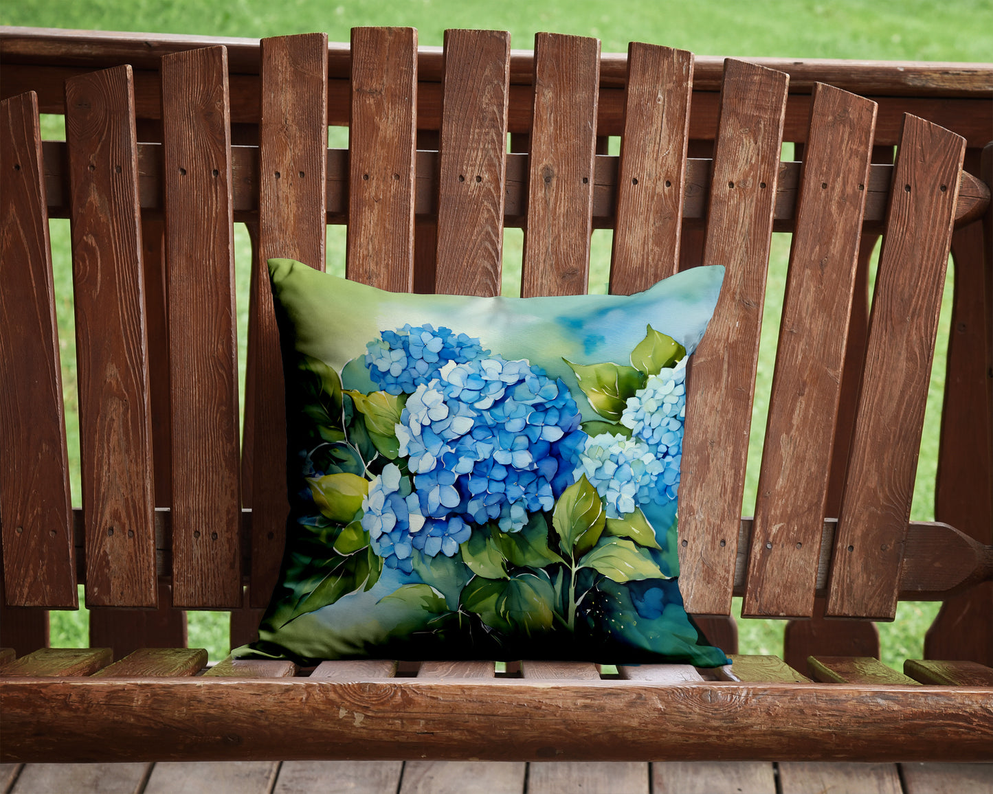 Hydrangeas in Watercolor Throw Pillow