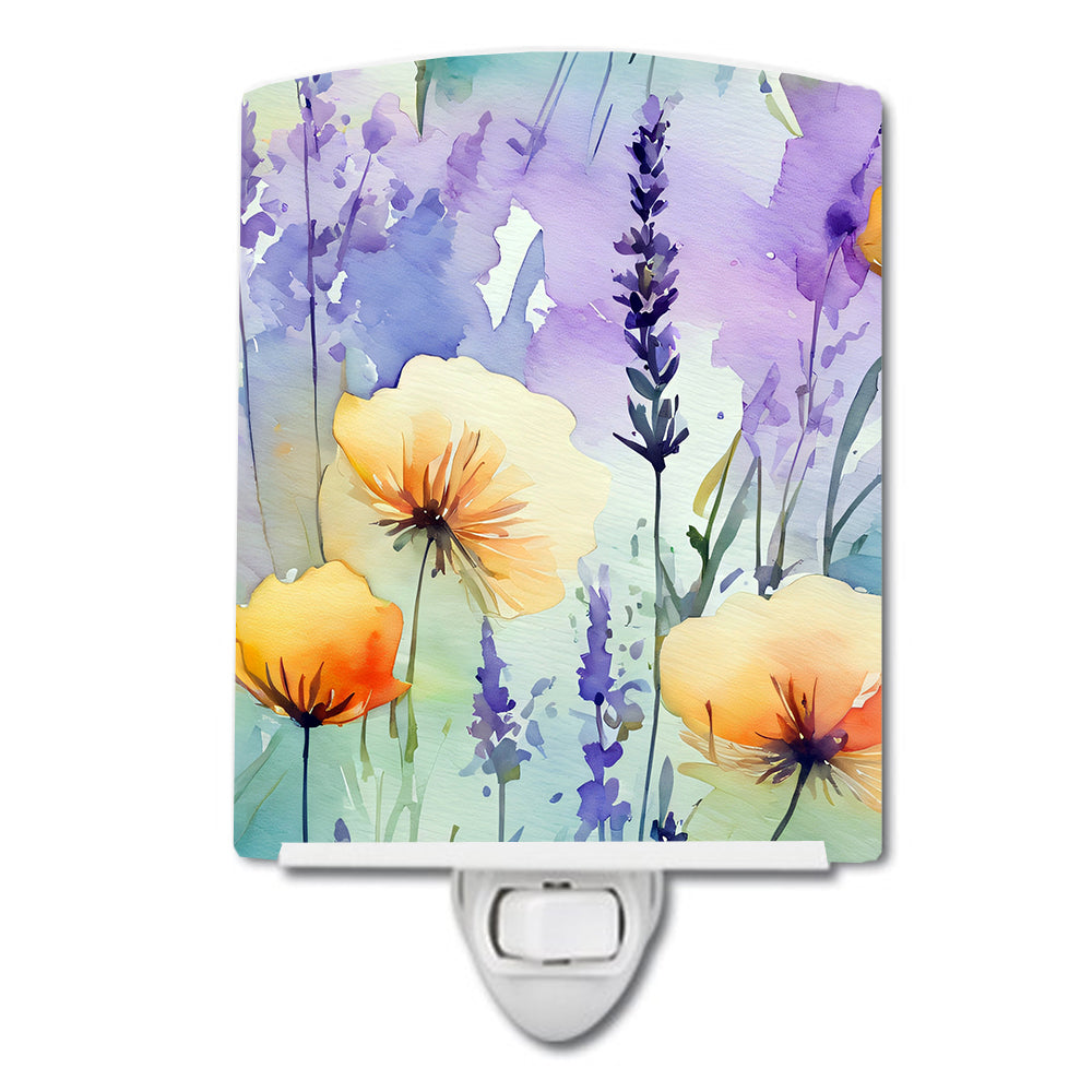 Buy this Lavender in Watercolor Ceramic Night Light