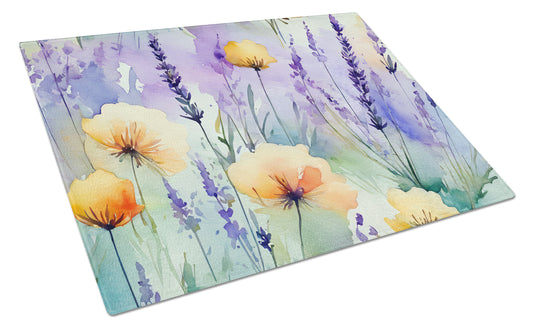 Buy this Lavender in Watercolor Glass Cutting Board