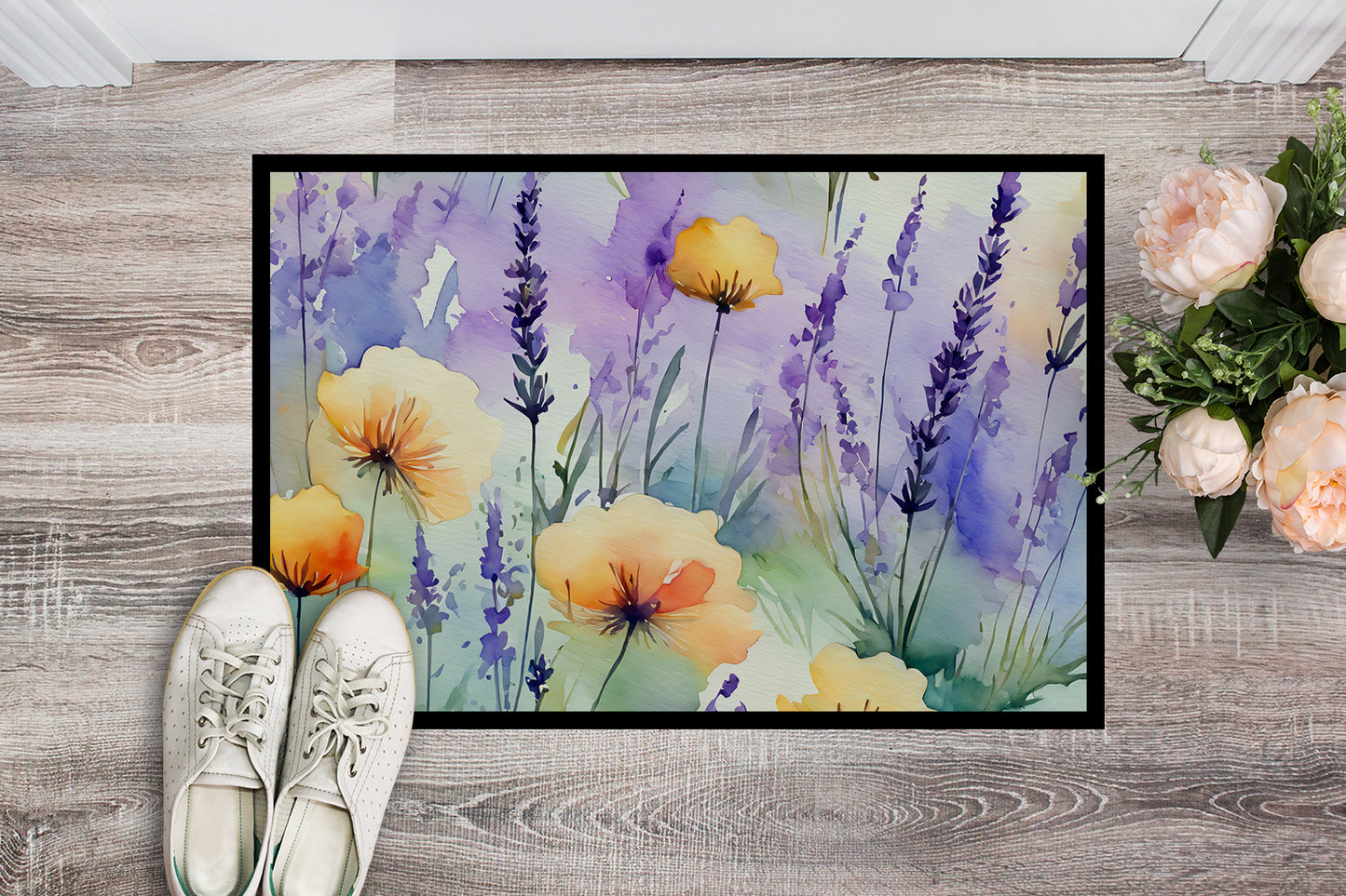 Lavender in Watercolor Doormat