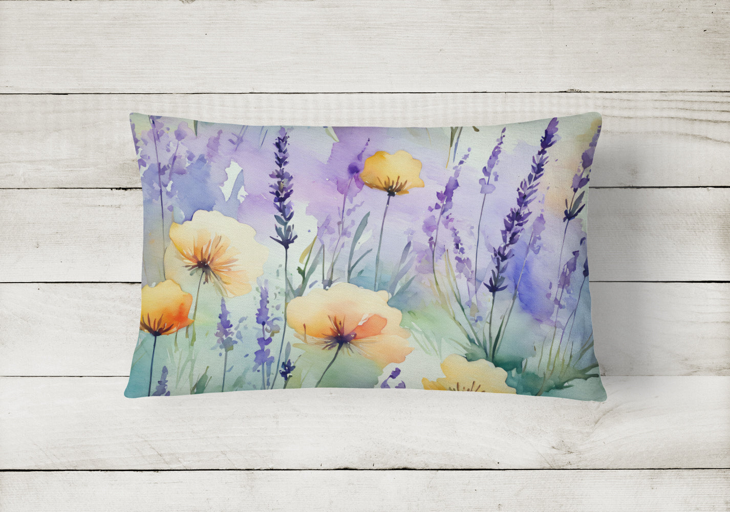 Lavender in Watercolor Throw Pillow