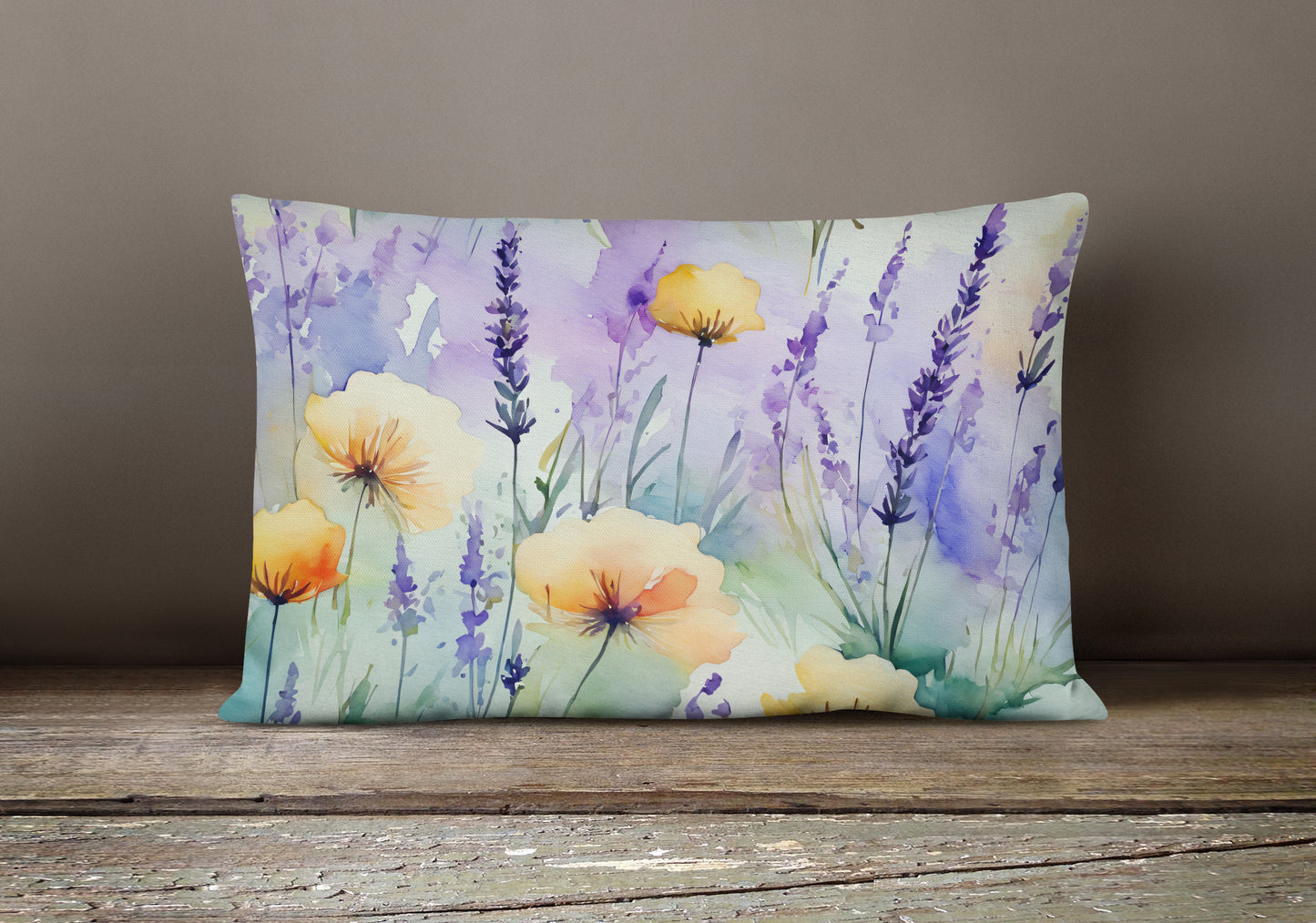 Lavender in Watercolor Throw Pillow