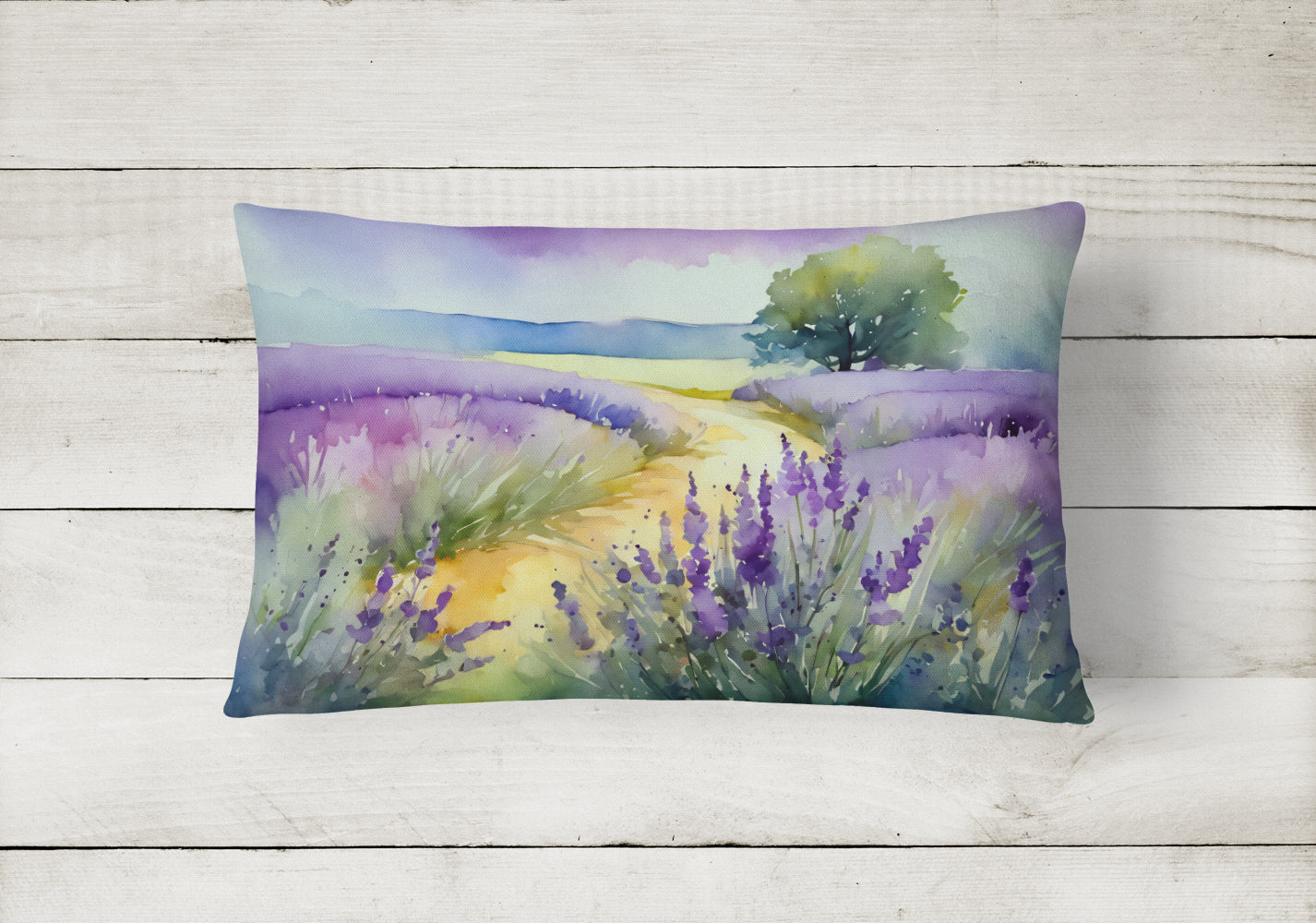 Lavender in Watercolor Throw Pillow