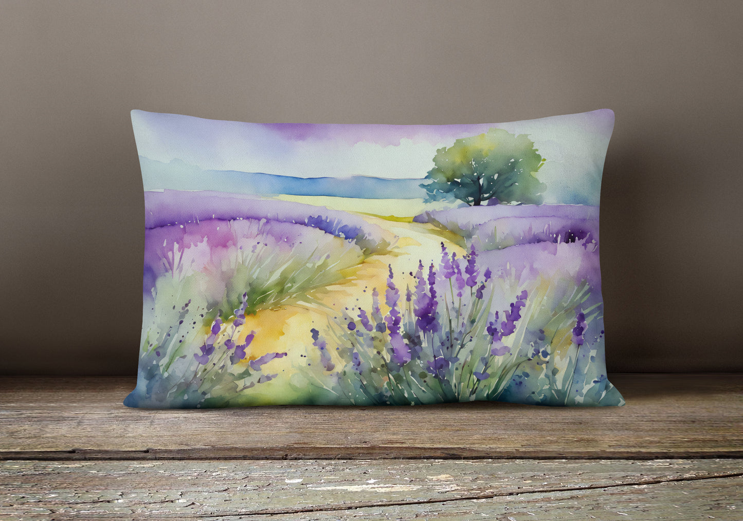 Lavender in Watercolor Throw Pillow