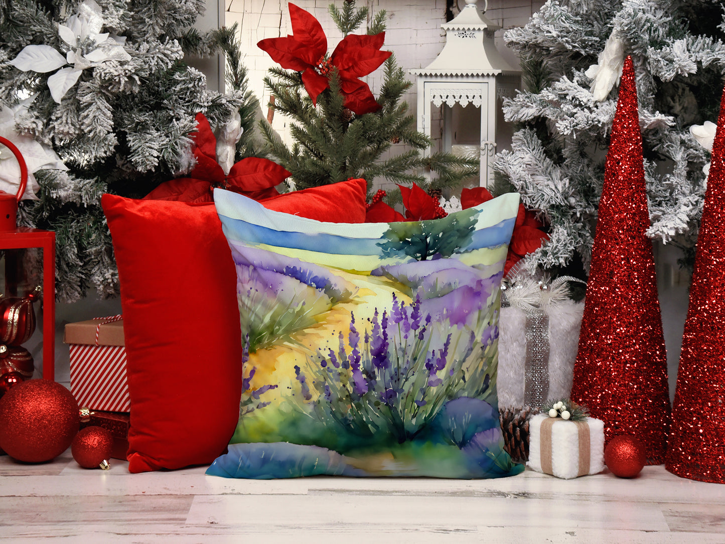 Lavender in Watercolor Throw Pillow