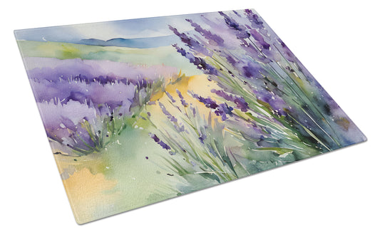 Buy this Lavender in Watercolor Glass Cutting Board