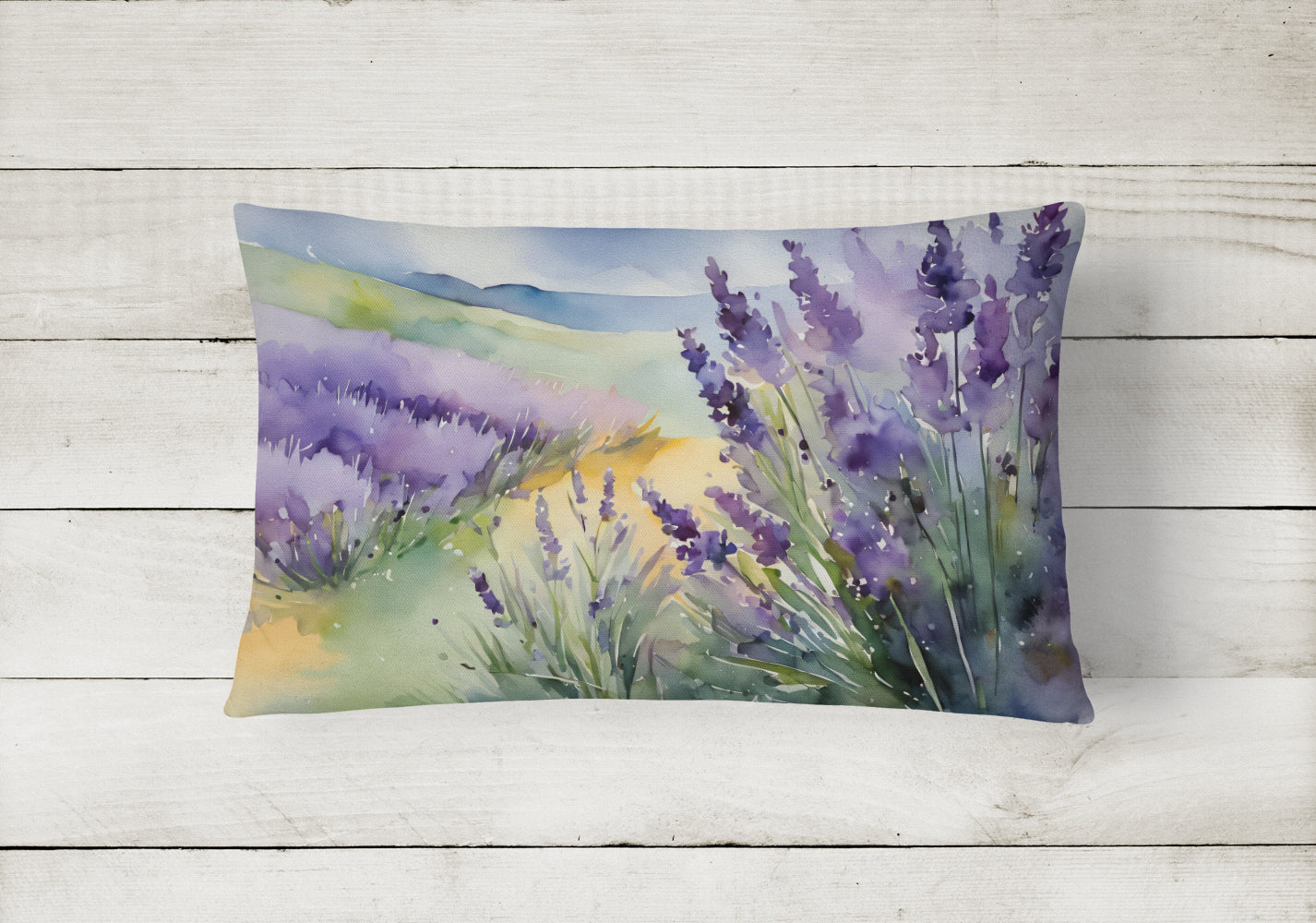 Lavender in Watercolor Throw Pillow