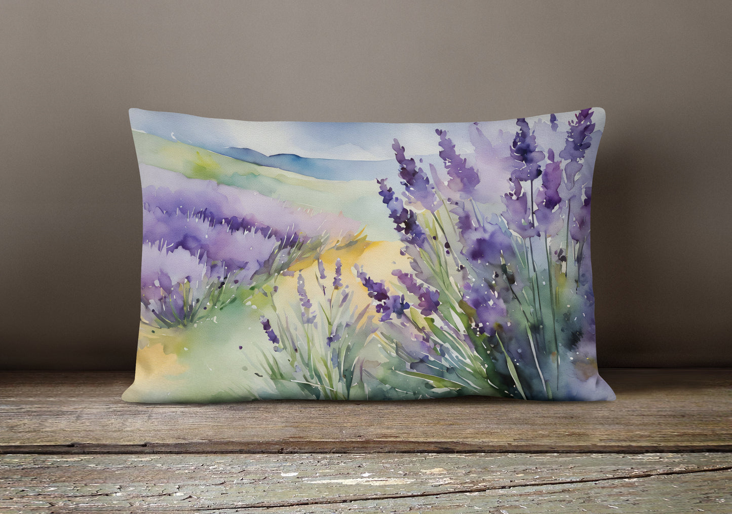 Lavender in Watercolor Throw Pillow