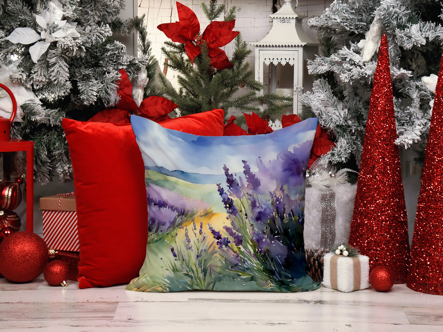 Lavender in Watercolor Throw Pillow