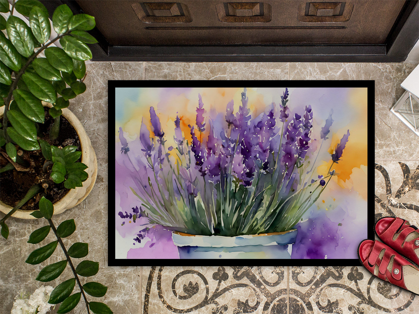 Lavender in Watercolor Doormat