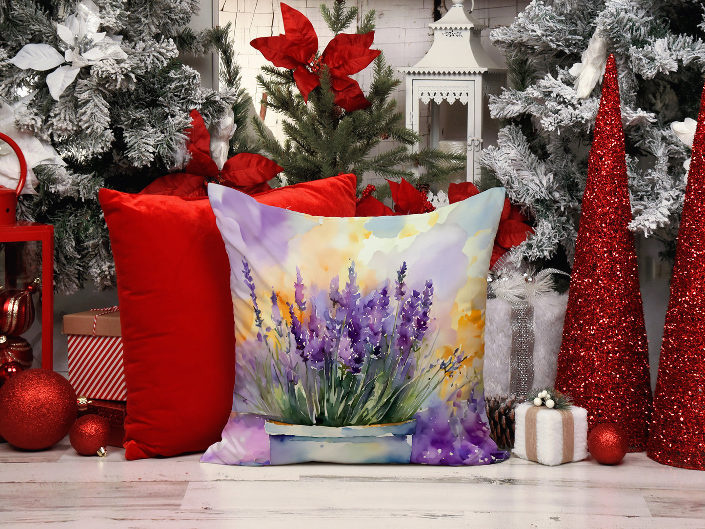 Lavender in Watercolor Throw Pillow