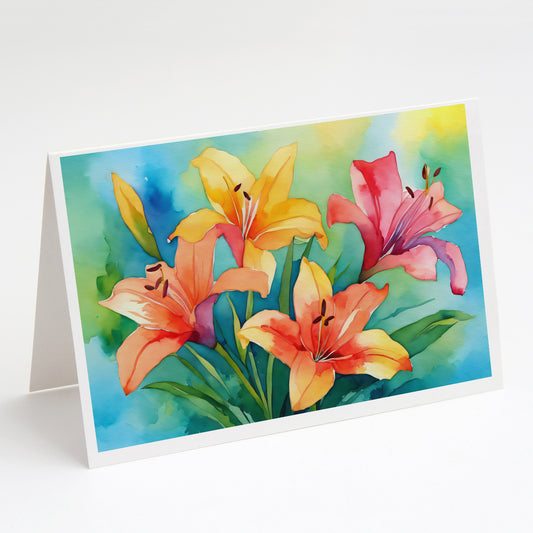 Buy this Lilies in Watercolor Greeting Cards Pack of 8