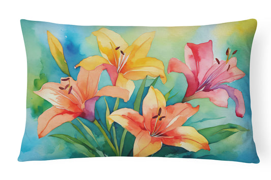 Buy this Lilies in Watercolor Throw Pillow