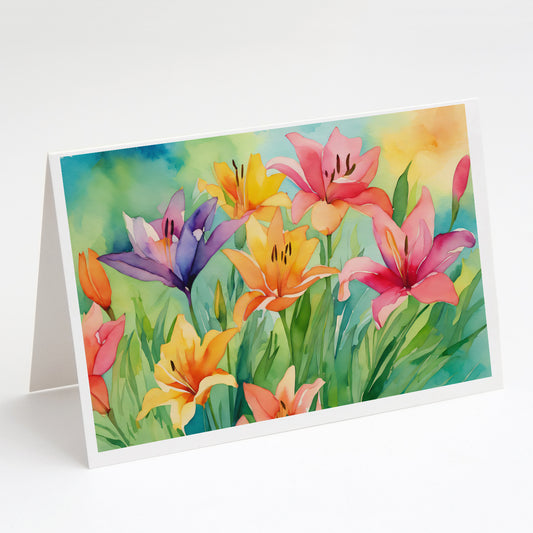 Buy this Lilies in Watercolor Greeting Cards Pack of 8