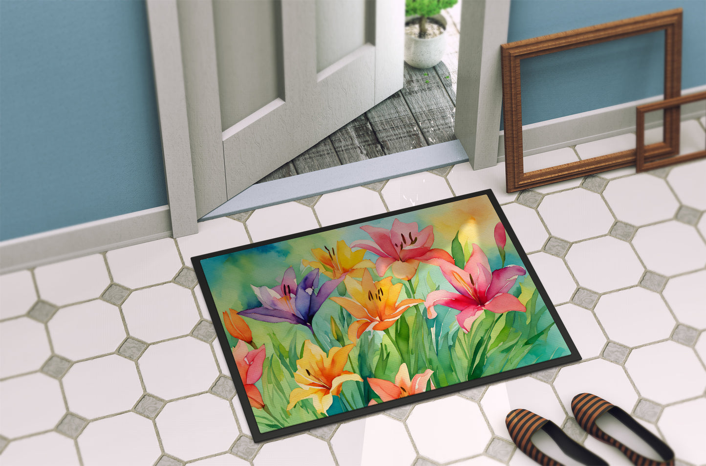 Lilies in Watercolor Doormat