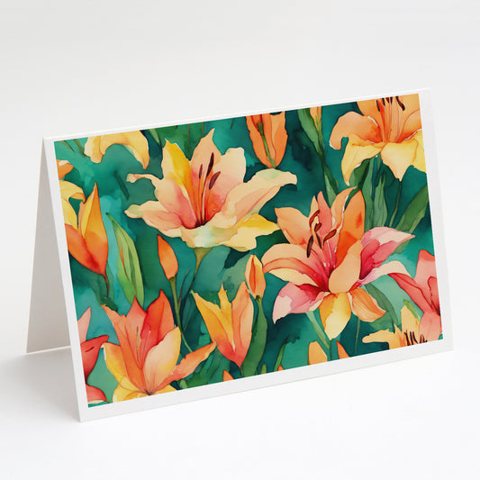 Buy this Lilies in Watercolor Greeting Cards Pack of 8