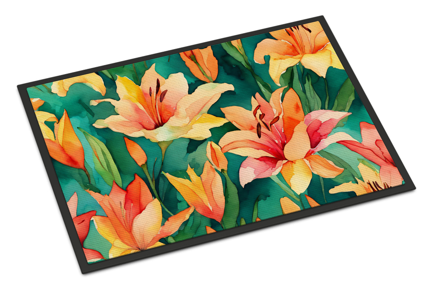 Buy this Lilies in Watercolor Doormat