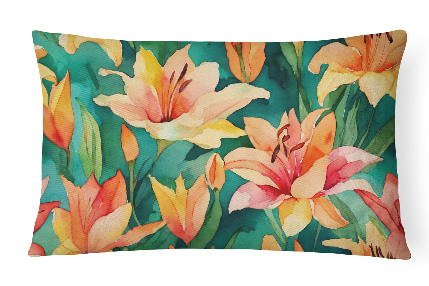 Buy this Lilies in Watercolor Throw Pillow