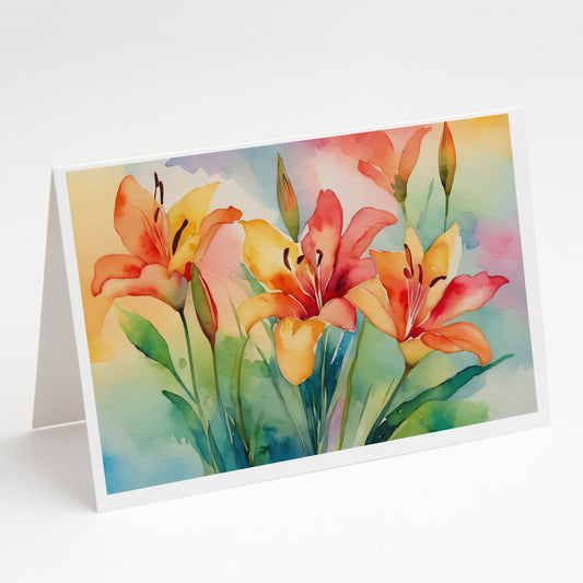 Buy this Lilies in Watercolor Greeting Cards Pack of 8