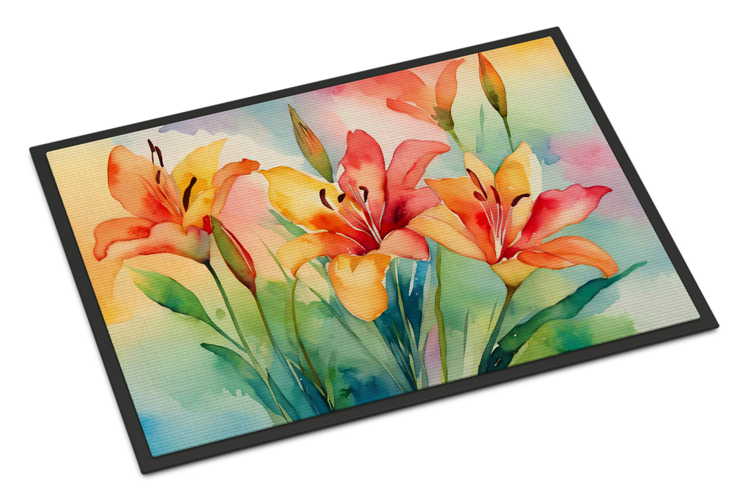 Buy this Lilies in Watercolor Doormat